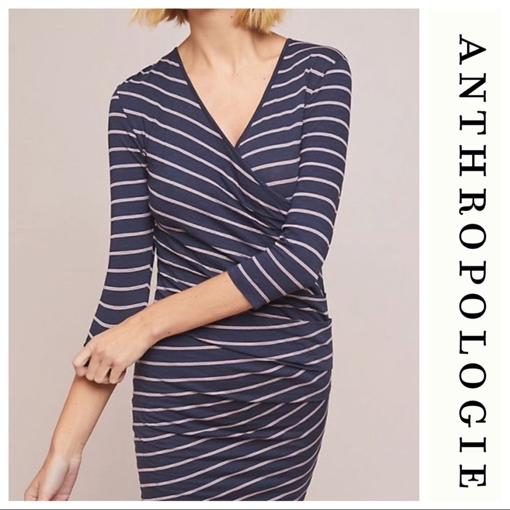 NWT Anthro Sundry Striped Cotton Shirtdress, Large